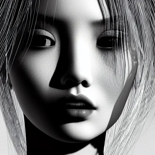 Image similar to closeup portrait of an absurdly beautiful, graceful, sophisticated, fashionable cyberpunk chinese girl, queen of the capital of the world year 3 0 0 0, an ultrafine hyperdetailed illustration by irakli nadar, matt wisniewski style, intricate linework, porcelain skin, unreal engine 5 highly rendered, global illumination, radiant light, detailed and intricate environment