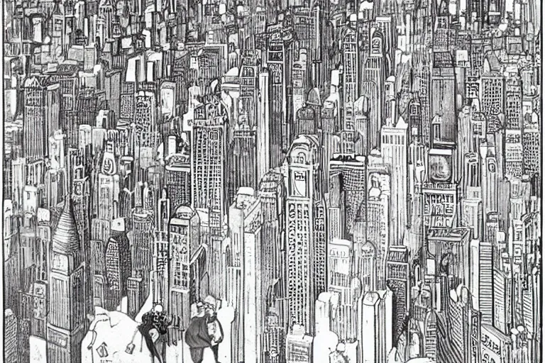 Prompt: fantastic city by winsor mccay, whimsical, muted colors