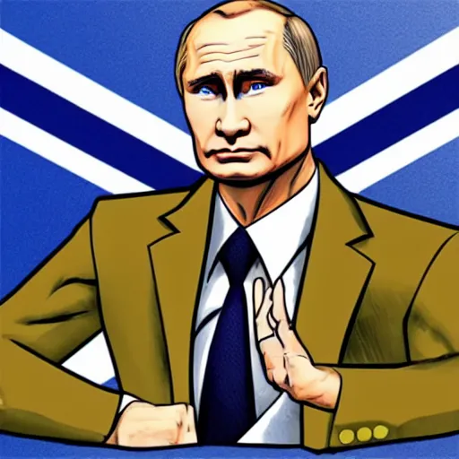 Image similar to Putin as Jojo character