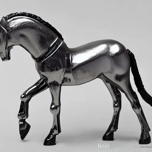 Image similar to cinematic photoshoot of clean modern hand crafted super futuristic tech horse sculpture pro display xpr luxury smooth color metal white silver with black leather padding well design ultrareallistic detailed high quality 8 k photorealistic ultra realistic