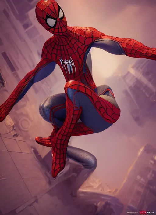 Prompt: spiderman in a plastic bikini, hyper detailed, digital art, trending in artstation, cinematic lighting, studio quality, smooth render, unreal engine 5 rendered, octane rendered, art style by klimt and nixeu and ian sprigger and wlop and krenz cushart