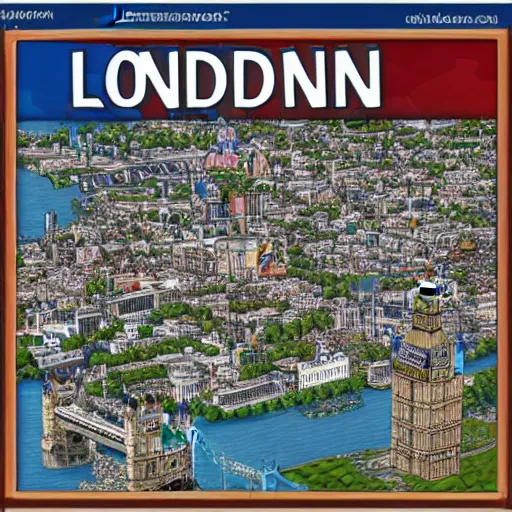 Prompt: London in the style of the game My World