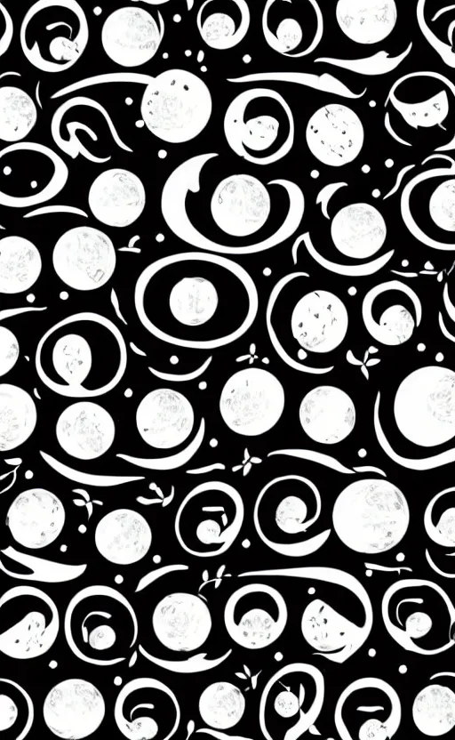 Prompt: phases of the moon pattern black background