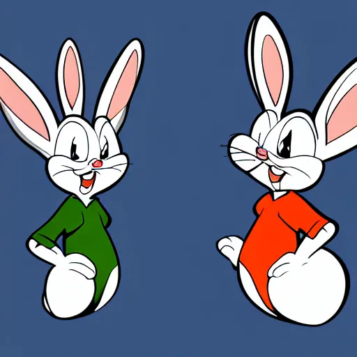 Prompt: bugs bunny, corporate memphis art style