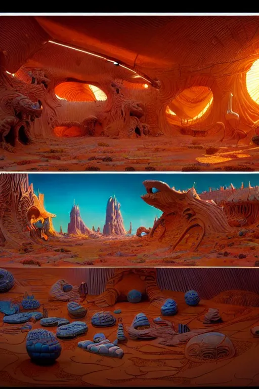 Prompt: photograph of vast and detailed cinematic set design, real dslr, in a world inspired by jean giraud moebius and geoff darrow