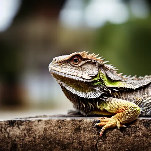 Image similar to dslr portrait still of a bearded dragon dressed like abe lincoln, 8 k 8 5 mm f 1. 4