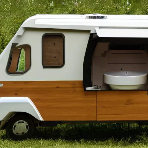 Image similar to a camper shaped like a toilet