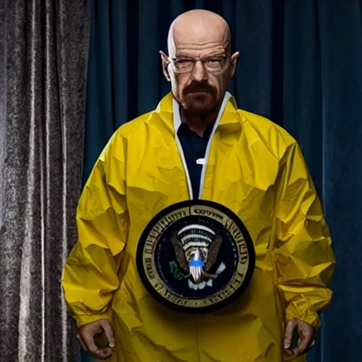 Image similar to Walter White is awarded the Presidential Medal of Freedom from Joe Biden in Breaking Bad