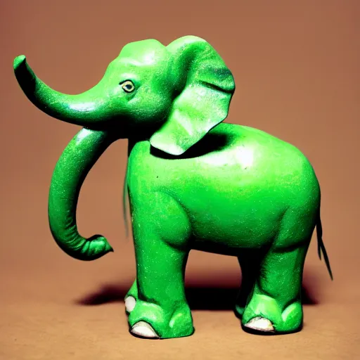 Prompt: green elephant in the style of popular nfts