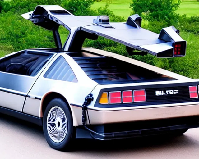 Image similar to new prototype delorean, dslr