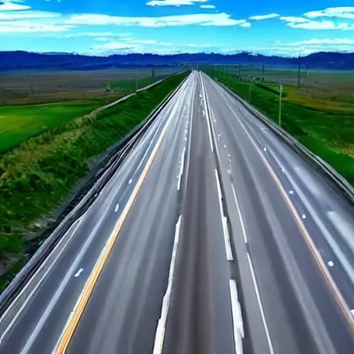 Image similar to an epic cinematic 8K HD movie shot of a highway