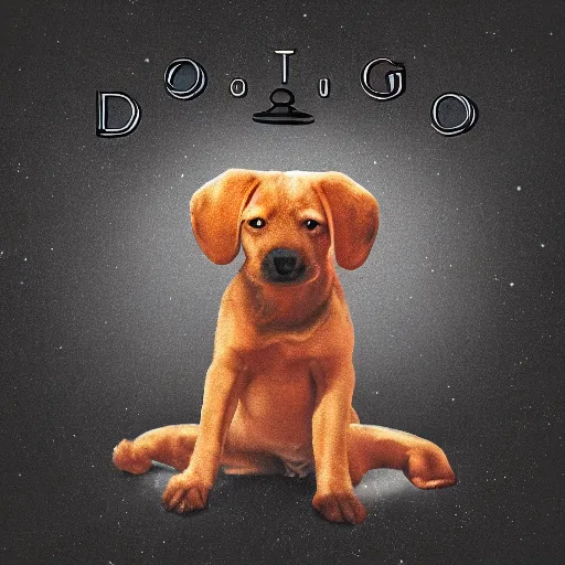 Prompt: album cover of a electronic group, dog, album cover art, album cover