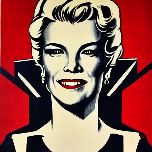 Image similar to megyn kelly, portrait, style of WWII propaganda poster, by shepard fairey