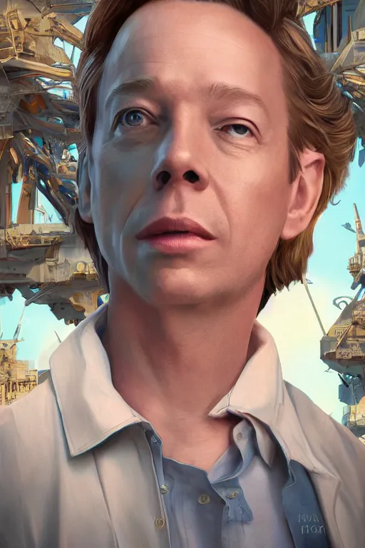 Image similar to portrait of us president brock pierce vfx concept artist & illustrator global illumination ray tracing hdr fanart arstation zbrush central hardmesh 8 k octane renderer comics stylized