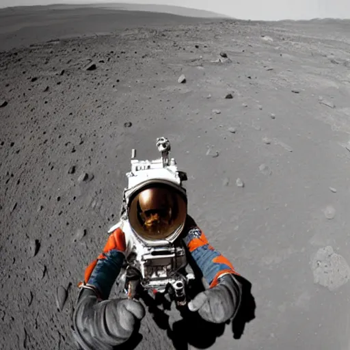 Prompt: a selfie of the first people on Mars