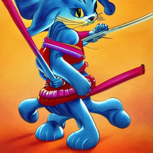 Prompt: samurai pizza cats fantasy art, boris vallejo 8 k