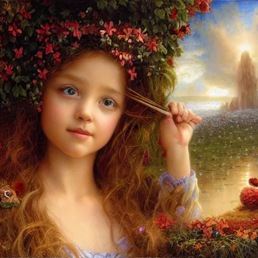 Image similar to Lilia Alvarado, Sophie Anderson, Mark Arian, Bob Byerley, Charlie Bowater, Mark Brooks, Steve Henderson, Justin Gerard, Arthur Hughes, Edward Robert Hughes, Mark Keathley, Victor Nizovtsev, Carlos Shwabe, Ross Tran