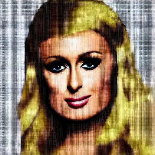 Image similar to Paris Hilton pixel art