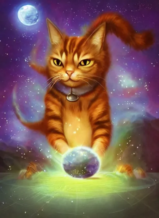 Image similar to magic cat in the fantasy world