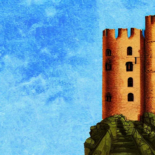 Prompt: a late medieval fortress, digital art