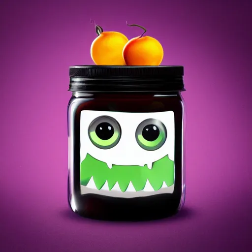 Prompt: cute monster in a jar, product photography, centered, studio lightning