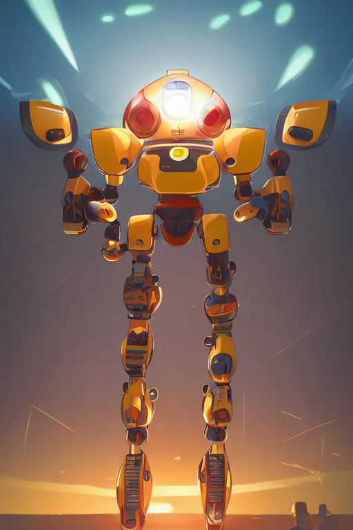 Image similar to metabots medabots medarotto medarot robot minimalist comics, behance hd by jesper ejsing, by rhads, makoto shinkai and lois van baarle, ilya kuvshinov, rossdraws global illumination ray tracing hdr radiating a glowing aura