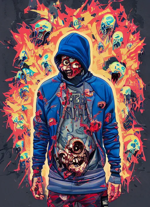 Image similar to zombie full body hiphop streetwear drip, tristan eaton, victo ngai, artgerm, rhads, ross draws