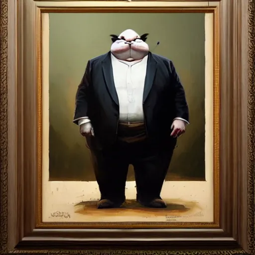 Image similar to portrait of big chungus as mr. bean painted by greg rutkowski, wlop