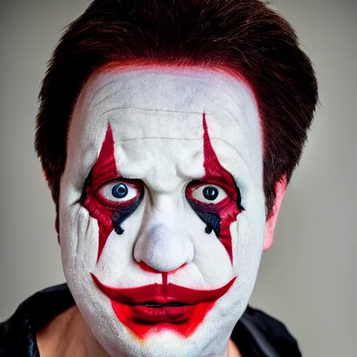 Prompt: UHD candid color photo of Craig Wright in a straight jacket, wearing accurate clown makeup, accurate faces, UHD, photorealistic, correct face, photo by Annie Leibowitz