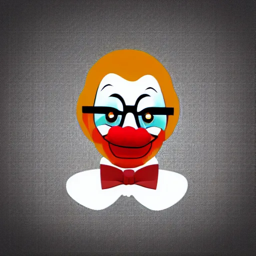 Image similar to clown nerd emoji , vector illustration