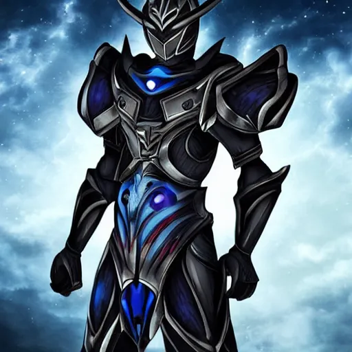 Image similar to High Fantasy Kamen Rider, glowing eyes, moody colors, daytime, grey rubber undersuit, segmented armor, Guyver Dark Hero