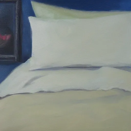 Image similar to i can't wake up, oil on canvas.