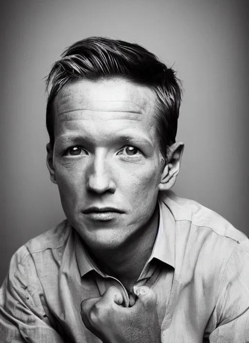 Prompt: portrait of handsome 3 0 - year - old male anne heche by mario testino, headshot, detailed, award winning, sony a 7 r