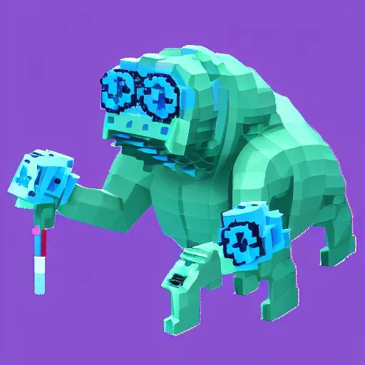 Prompt: an isometric tardigrade, game art, voxels