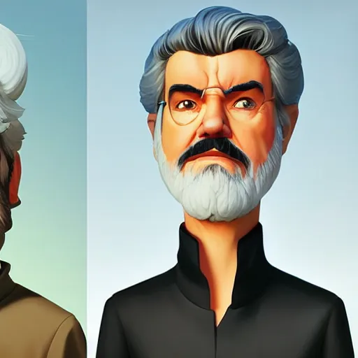 Image similar to face icon stylized minimalist george lucas, loftis, cory behance hd by jesper ejsing, by rhads, makoto shinkai and lois van baarle, ilya kuvshinov, rossdraws global illumination