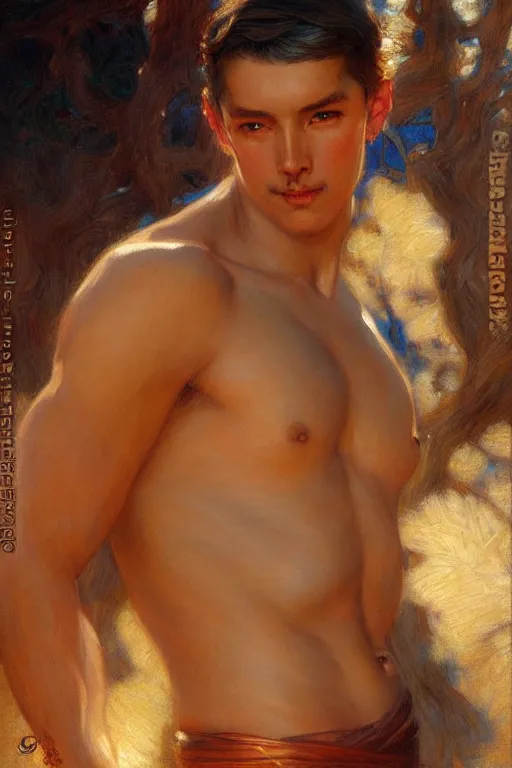 Image similar to male, taoism, painting by gaston bussiere, greg rutkowski, j. c. leyendecker, artgerm