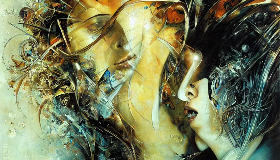 Prompt: Techno artwork, by karol bak