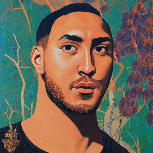 Image similar to painting of dimitri payet very detailled, by artgem, botticelli and victo ngai