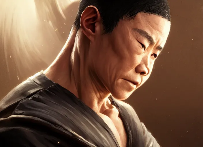 Prompt: highly detailed portrait of jet li, in dead or alive 6, stephen bliss, 8 k, unreal engine, fantasy art by greg rutkowski, loish, rhads, ferdinand knab, makoto shinkai and lois van baarle, ilya kuvshinov, rossdraws, tom bagshaw, global illumination, radiant light, detailed and intricate environment