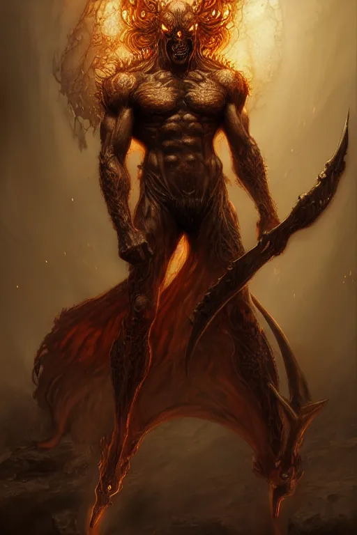 Prompt: ifrit man, by wlop, by luis royo, by peter mohrbacher, concept art, digital illustration, intricate, masterpiece, elegant, super detailed, unreal engine rendering, smooth, sharp focus, artstation hq
