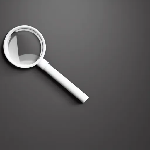 Prompt: black and white symbol of a magnifying glass,