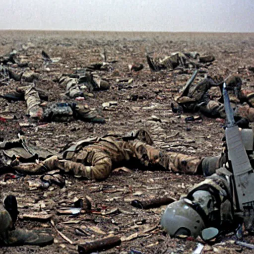 Image similar to aftermath of a bloody battle gulf war