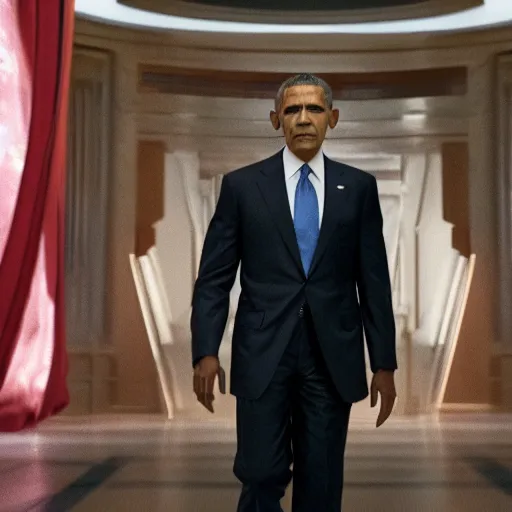 Image similar to film still of Obama in avengers endgame