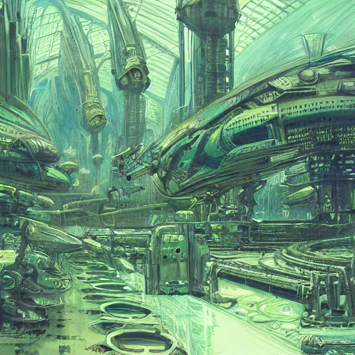 Prompt: annotated highly, detailed and intricate, room full of plants + marker concept art style rendering, concept art, half blueprint, trending on artstation, intricate details, john berkey, vincent di fate, ralph mcquarrie, center frame, annotations, metalic green, kelsey grammer sketch