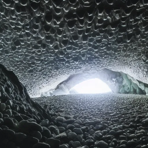 Prompt: photo inside a diamond cave