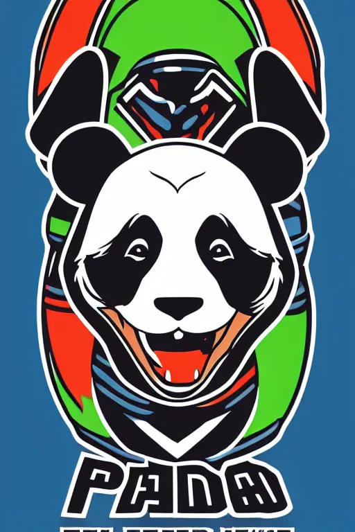 Image similar to Portrait of a panda as a wrestler, sticker, colorful, illustration, highly detailed, simple, smooth and clean vector curves, no jagged lines, vector art, smooth