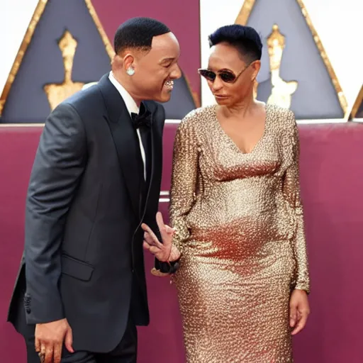 Prompt: will Smith hitting jada smith with Chris rock at the Oscars