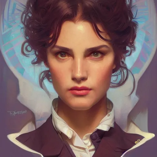 Image similar to portrait of a detective in 80\'s, elegant, intricate, headshot, highly detailed, digital painting, artstation, concept art, sharp focus, illustration, art by artgerm and greg rutkowski and alphonse mucha