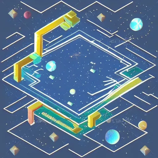 Image similar to cute isometric galaxy