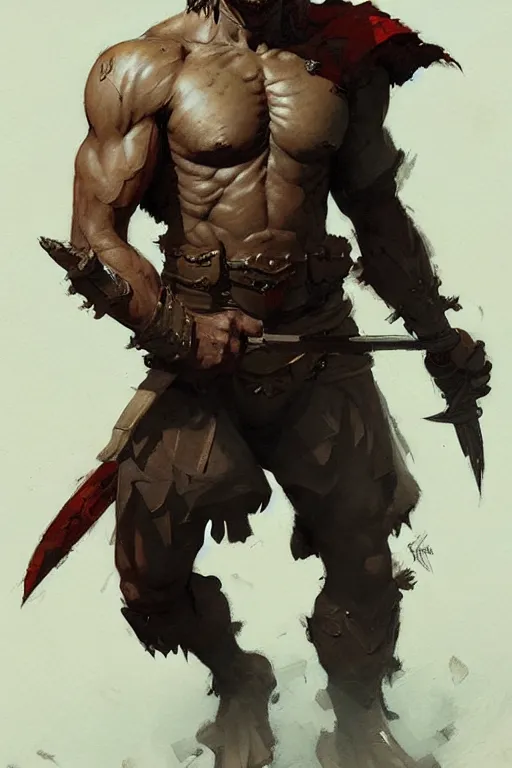 Image similar to warrior, attractive male, character design, painting by greg rutkowski, katsuya terada, frank frazetta, trending on artstation